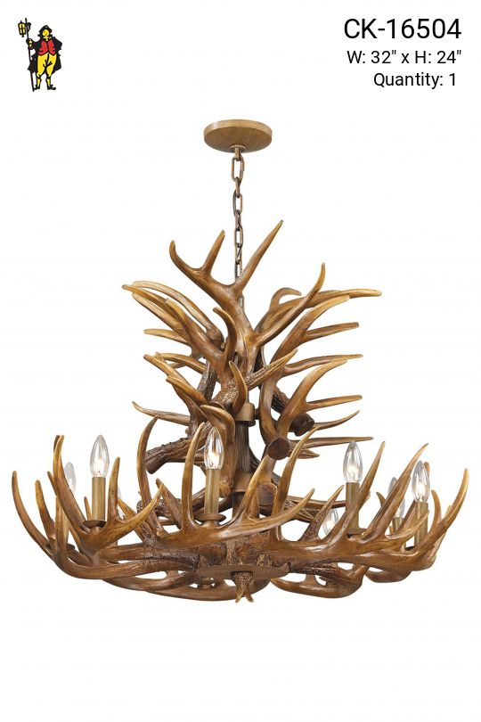 Nine Light Antler Chandelier
