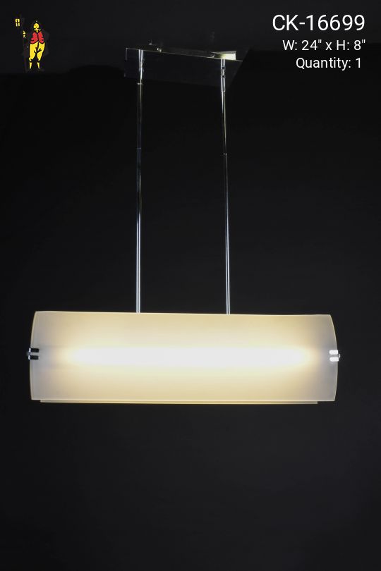 Glass & Nickel Modern Linear Hanging Fixture