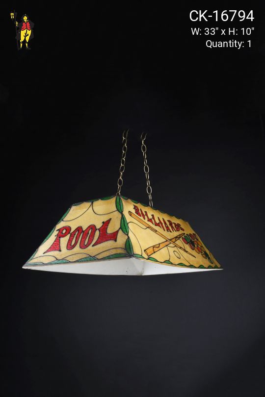 Two Light Distressed "Billiards" Hanging Fixture