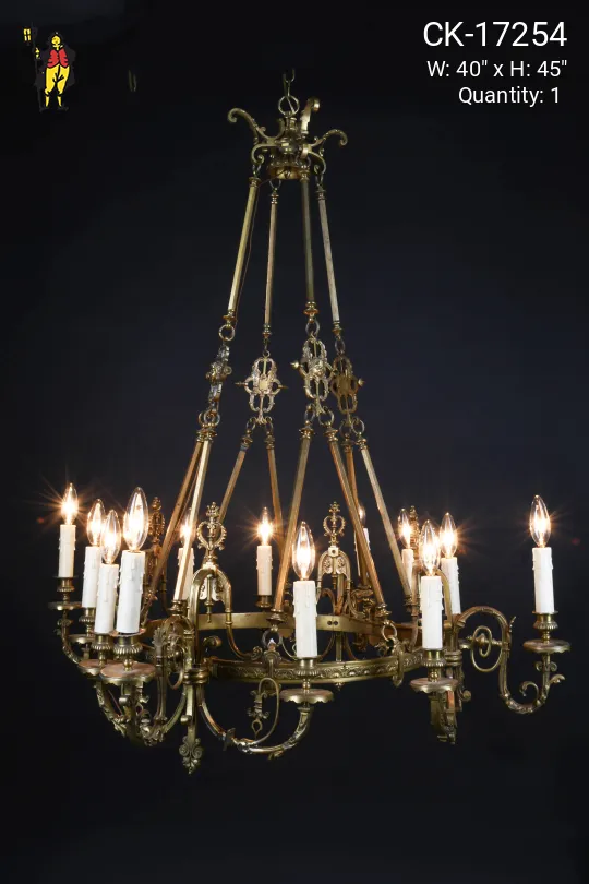 Brass Twelve Light Chandelier