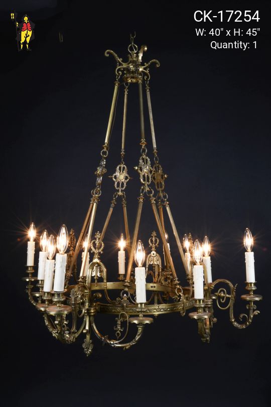 Brass Twelve Light Chandelier