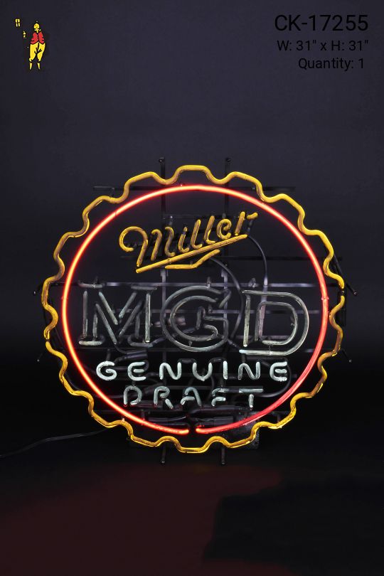 Neon "Miller MGD" Sign
