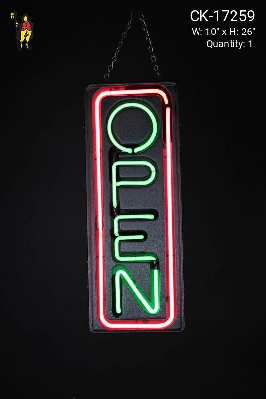 Green & Pink Neon "Open" Sign