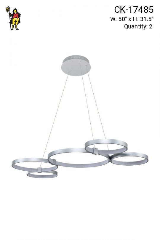 Aluminum Finished Multi-Circle Linear Hanging Fixture