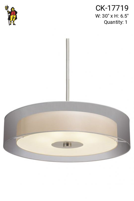 Modern Bronze Fabric 30" Pendant