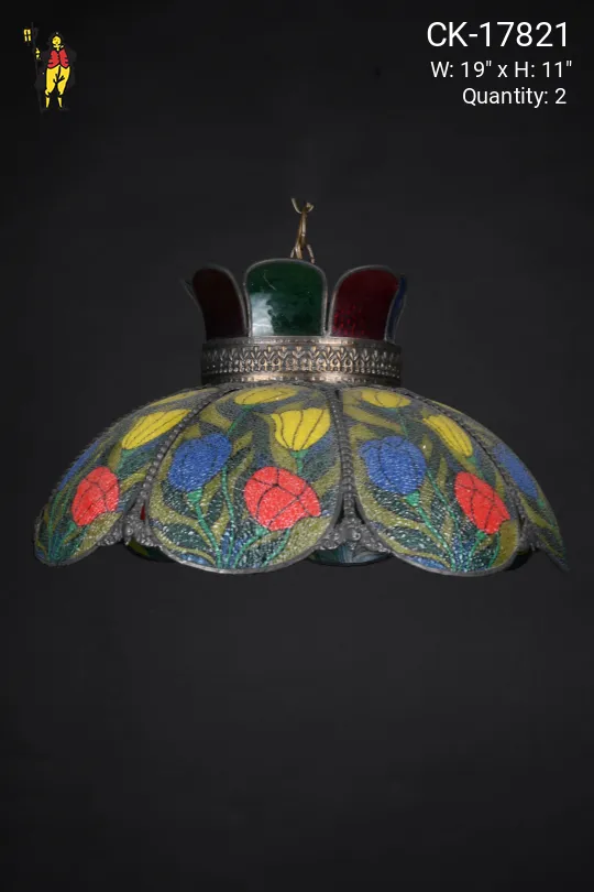 Floral Decorative Glass Hanging Fixture