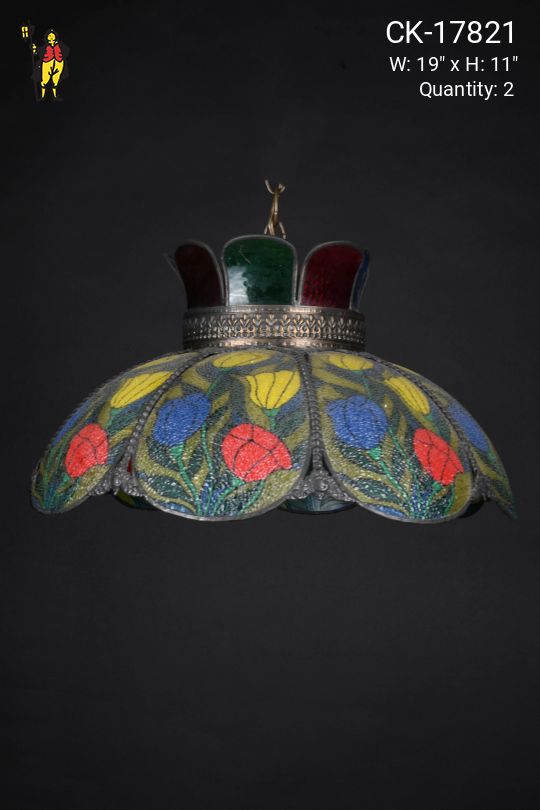 Floral Decorative Glass Hanging Fixture
