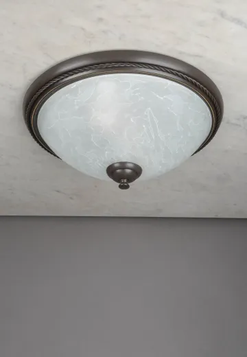 Bronze & Glass Flush Mount