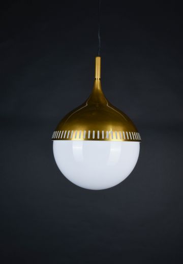 Brass Metal & Glass Globe Hanging Pendant