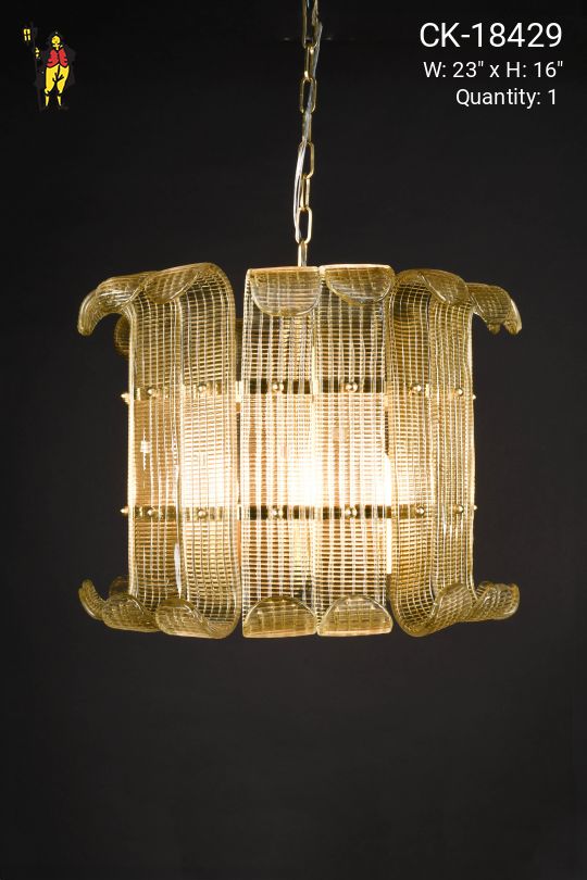 21" Molded Crystal Panel Chandelier