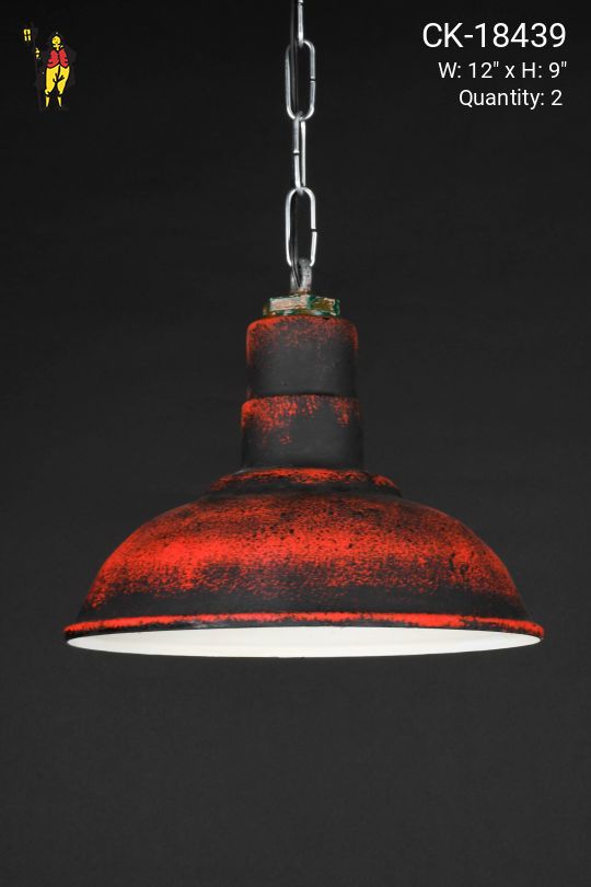 12" Black & Red Distressed Hanging RLM