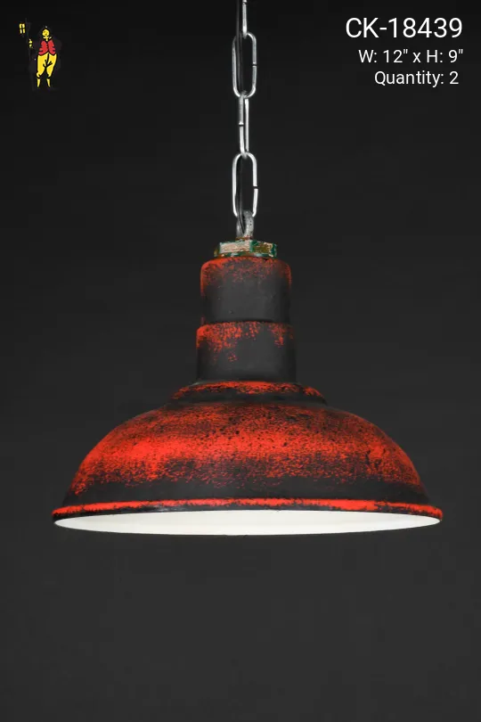 12" Black & Red Distressed Hanging RLM