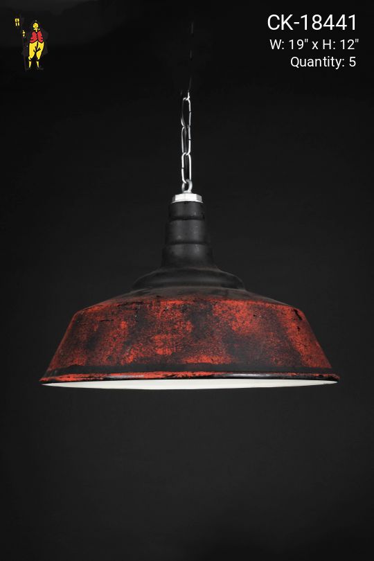 19" Black & Red Distressed Hanging RLM
