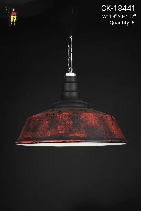 19" Black & Red Distressed Hanging RLM