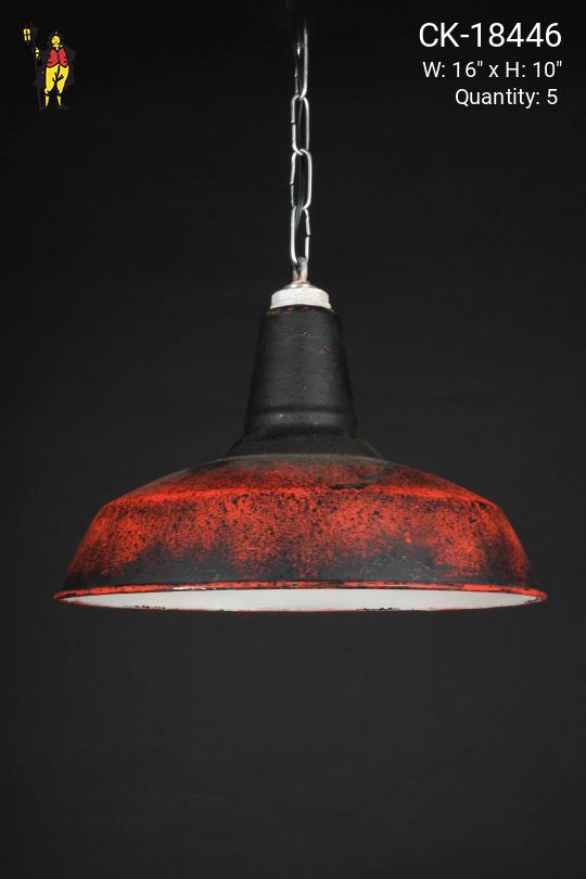 16" Black & Red Distressed Hanging RLM