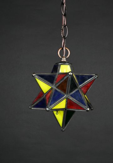 Small Multicolor Glass Star Pendant
