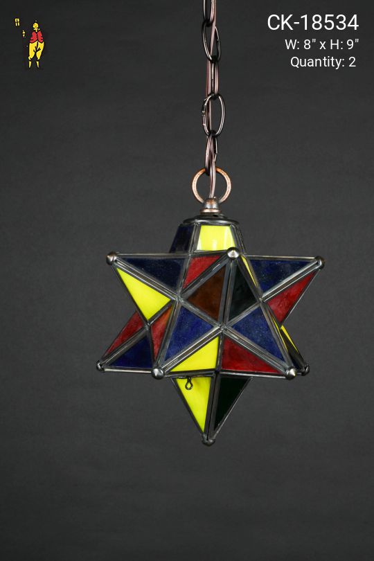 Small Multicolor Glass Star Pendant