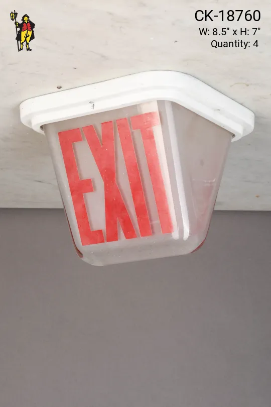 Glass Triangular Flush Mount Exit Sign