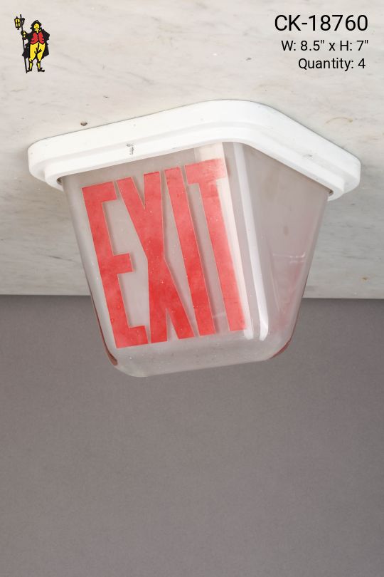 Glass Triangular Flush Mount Exit Sign
