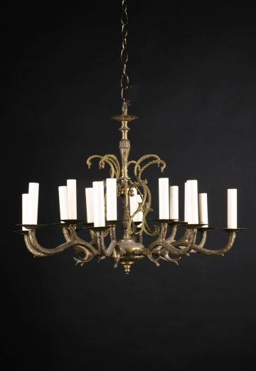 Antique Brass Sixteen Light Chandelier