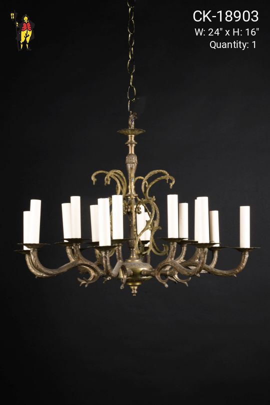 Antique Brass Sixteen Light Chandelier