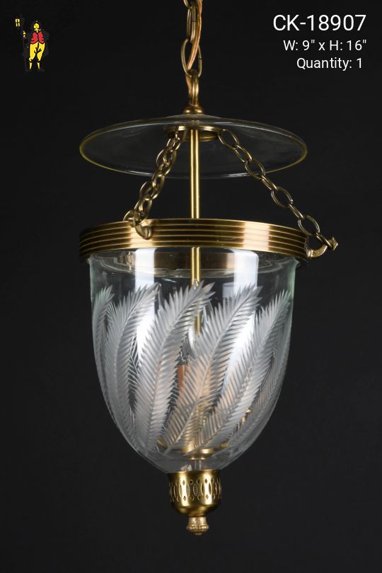 Etched Glass Hanging Lantern