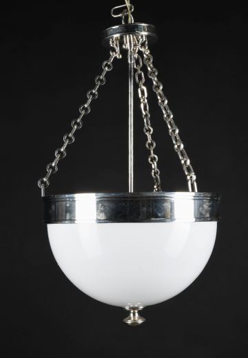 Nickel & Glass Semi Flush Bowl