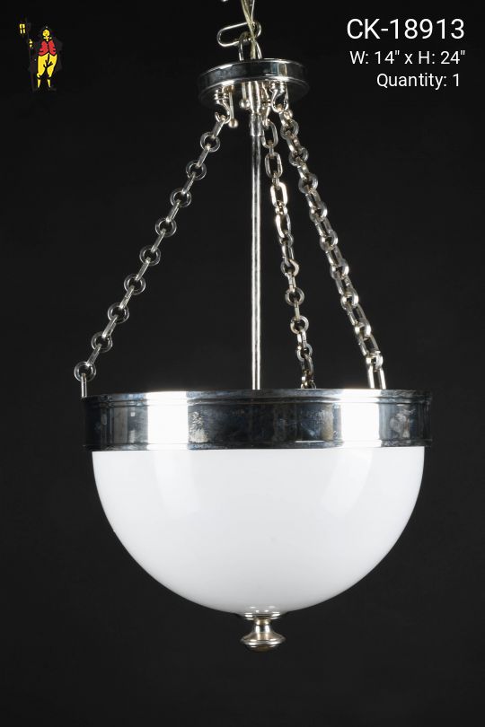 Nickel & Glass Semi Flush Bowl