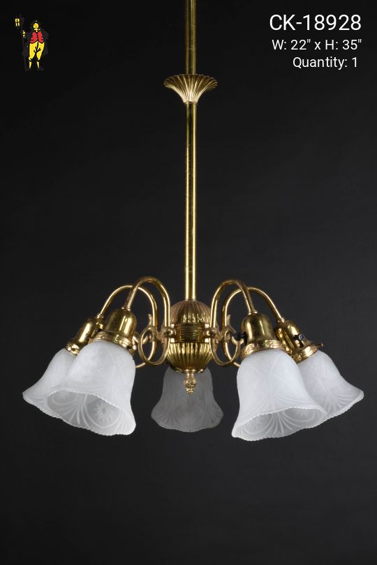 Brass Five Light Pendant