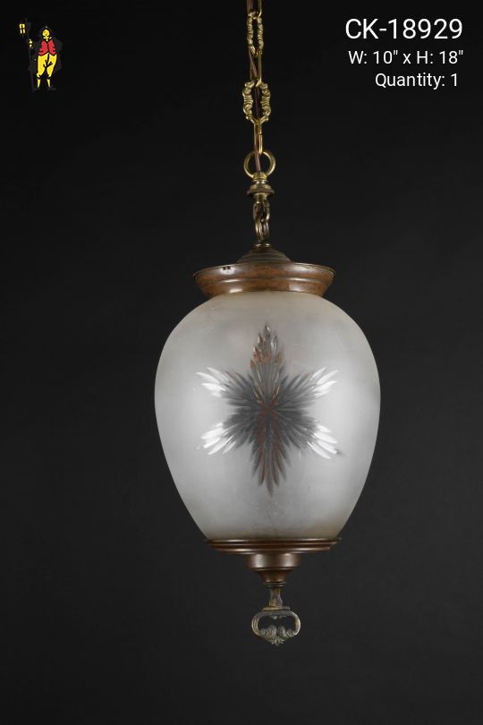 Etched Glass Hanging Lantern