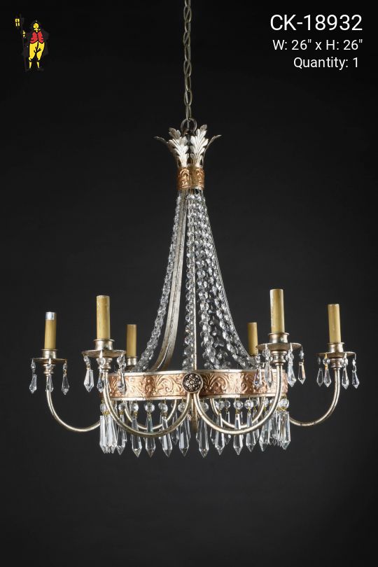 Six Light Gothic Crystal Chandelier