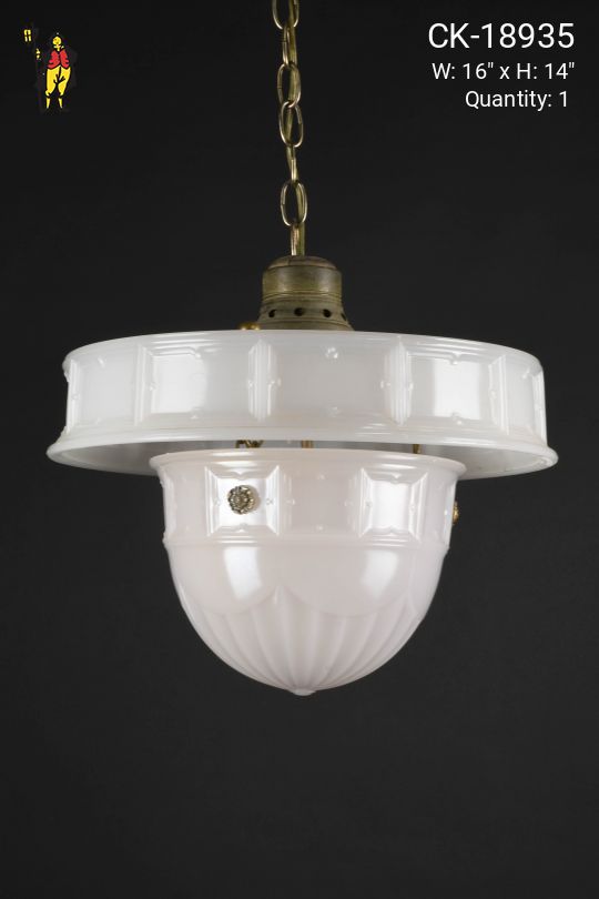 Two Tiered Federal Hanging Glass Bowl