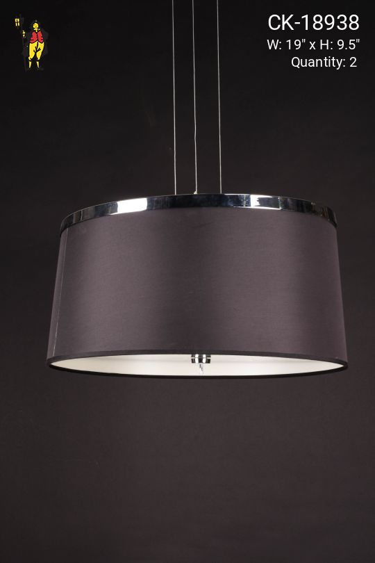 Black Fabric Hanging Drum Shade Pendant