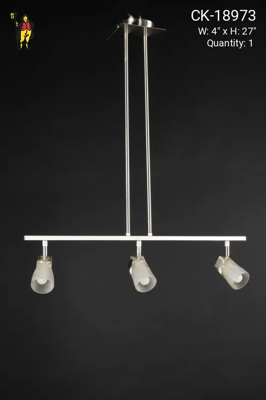 24" Three Light "Track" Style Linear Hanging Fixture
