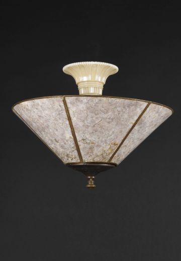 Mica Shaded Semi Flush Mount Fixture