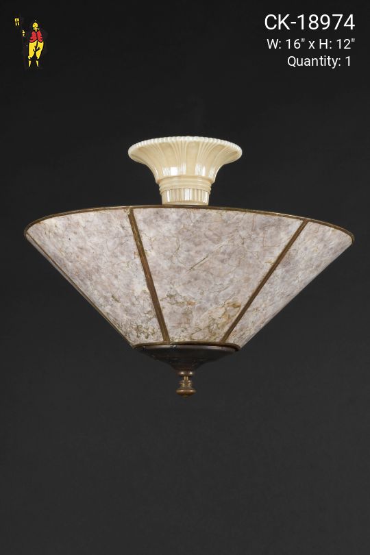 Mica Shaded Semi Flush Mount Fixture