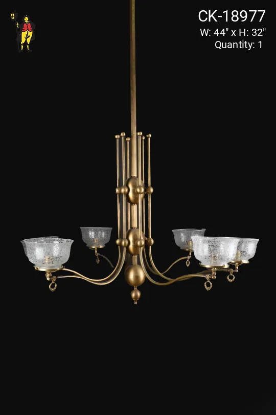 Faux-Oil/Gaslight Electrified Six Light Oversize Chandelier