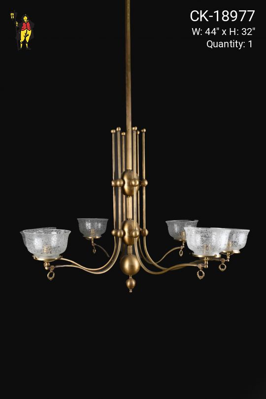 Faux-Oil/Gaslight Electrified Six Light Oversize Chandelier
