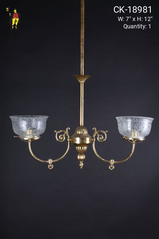 Faux-Oil/Gaslight Two Light Linear Hanging Fixture