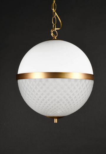 Antique Brass Accented 14" Hanging Globe