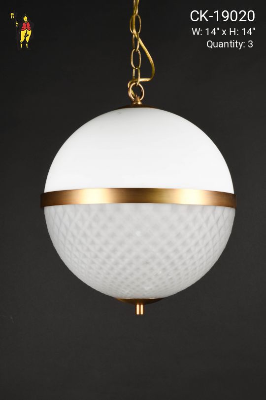 Antique Brass Accented 14" Hanging Globe