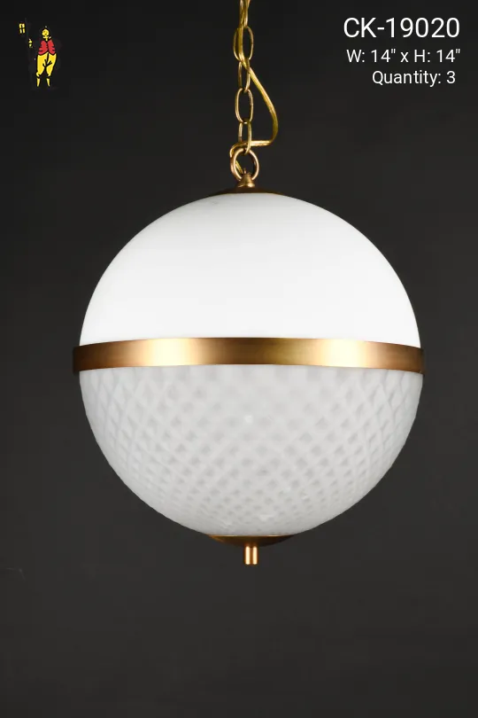 Antique Brass Accented 14" Hanging Globe