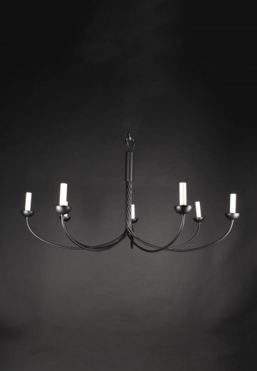 Black Seven Light Swirl Chandelier