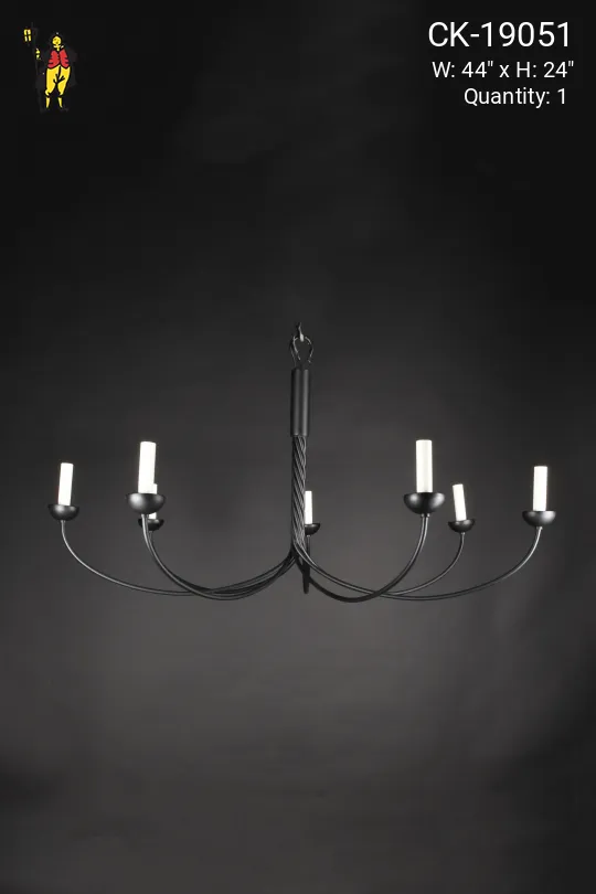 Black Seven Light Swirl Chandelier
