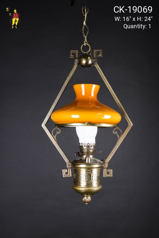 Art Deco Faux-Gaslight Hanging Pendant