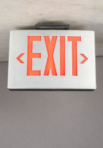 Silver & Red "Exit" Sign