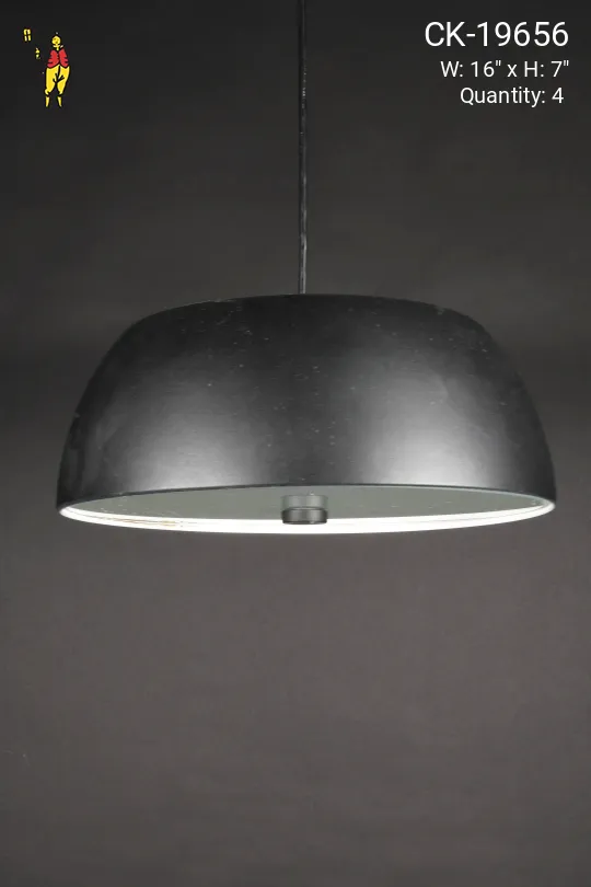 Modern Black Hanging Pendant w/Glass Diffuser