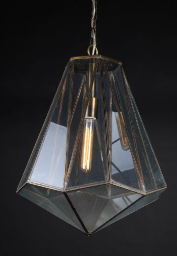 Glass Panel Hanging Lantern