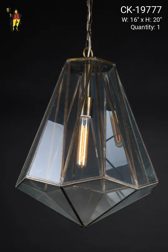 Glass Panel Hanging Lantern