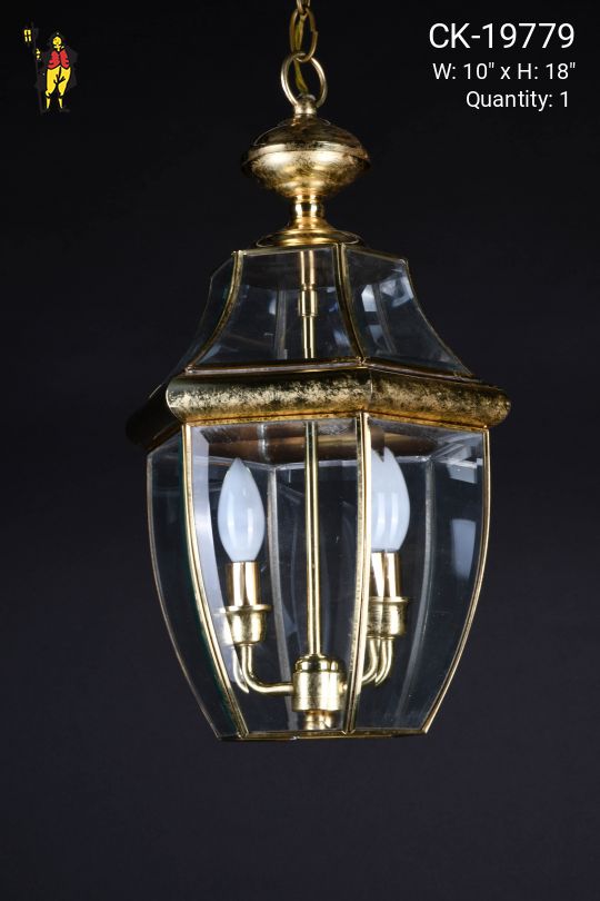 Brass Two Candle Hanging Lanern